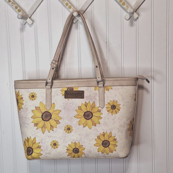 Wrangler Purse for Women Sunflower Print Tote Bag Western Floral Shoulder Bag